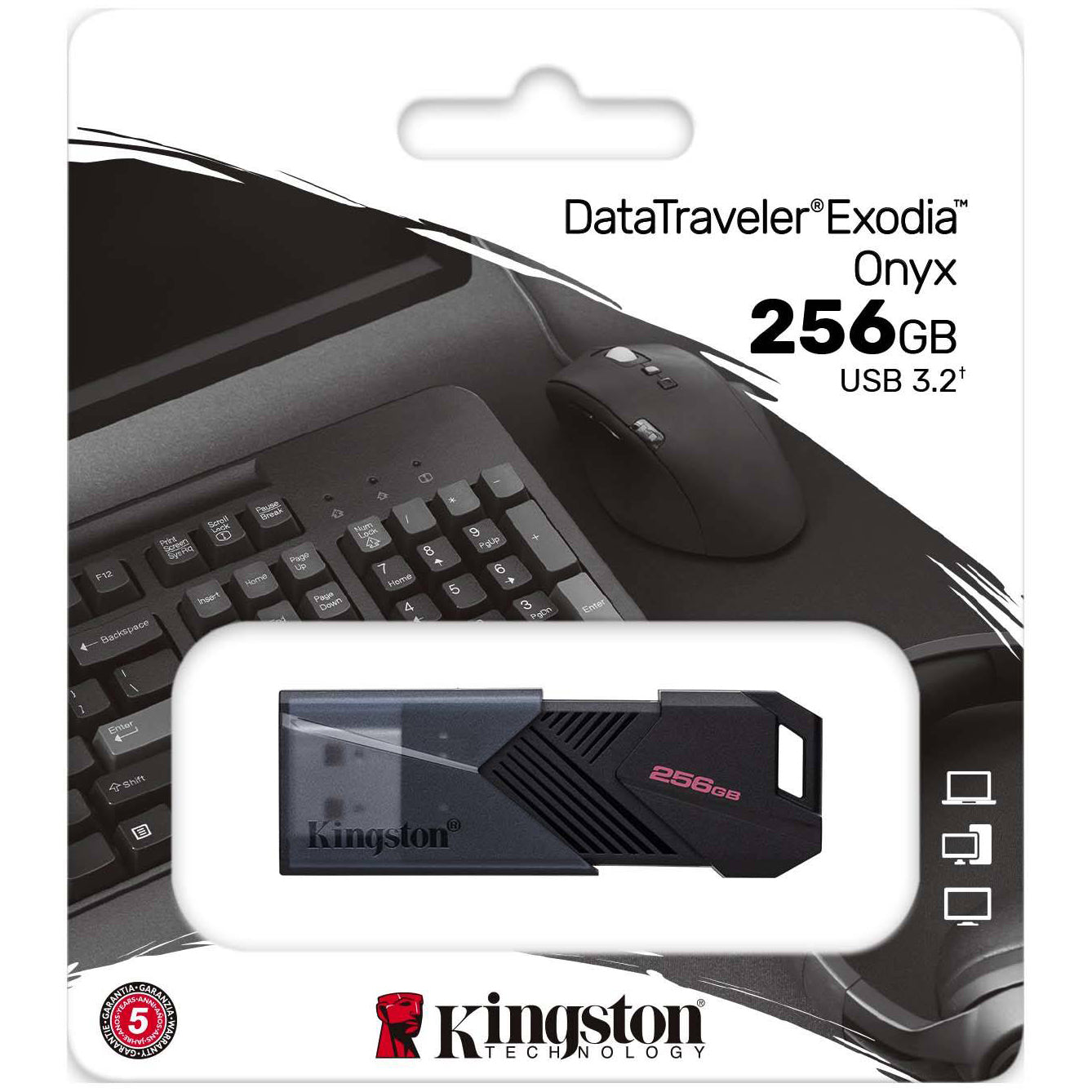 Memoria Externa Kingston Exodia Onyx USB-A 3.0 Kingston Exodia Onyx, 256Gb DTXON/256GB