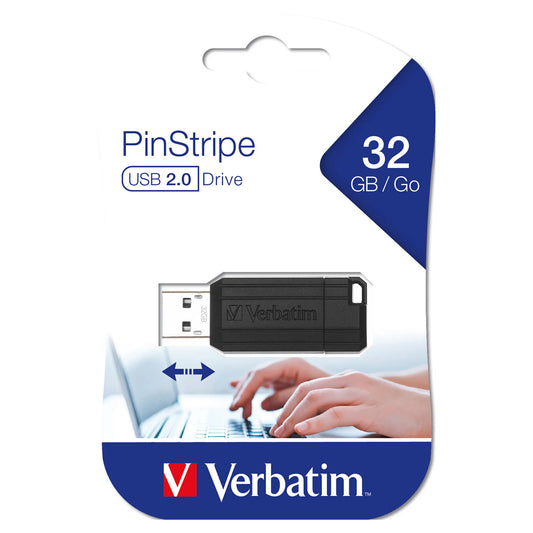 Memoria externa USB-A Verbatim PenDrive Pinstripe, 32Gb