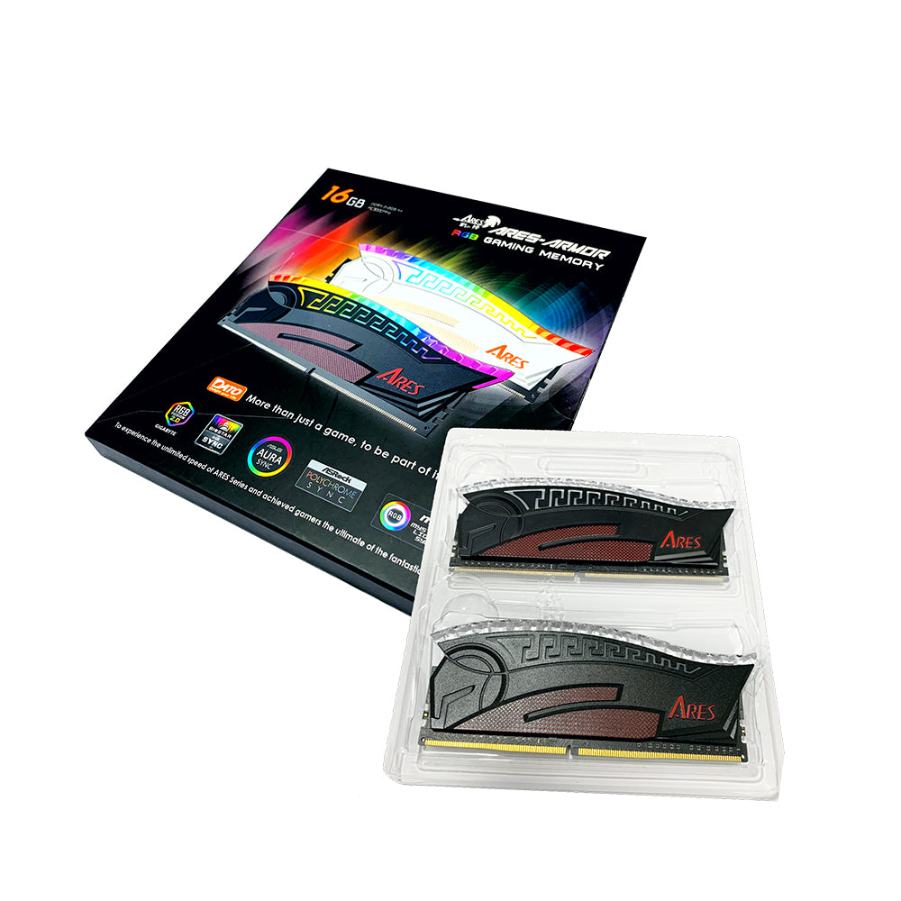 Memoria RAM Dato Ares Armor, DDR4, RGB, 2 x 8GB, 3600Mhz, CL18, Negra AMRGB8GX216G36K