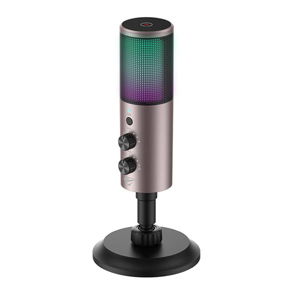 Micrófono HAVIT GK61, RGB, USB-C, Gris
