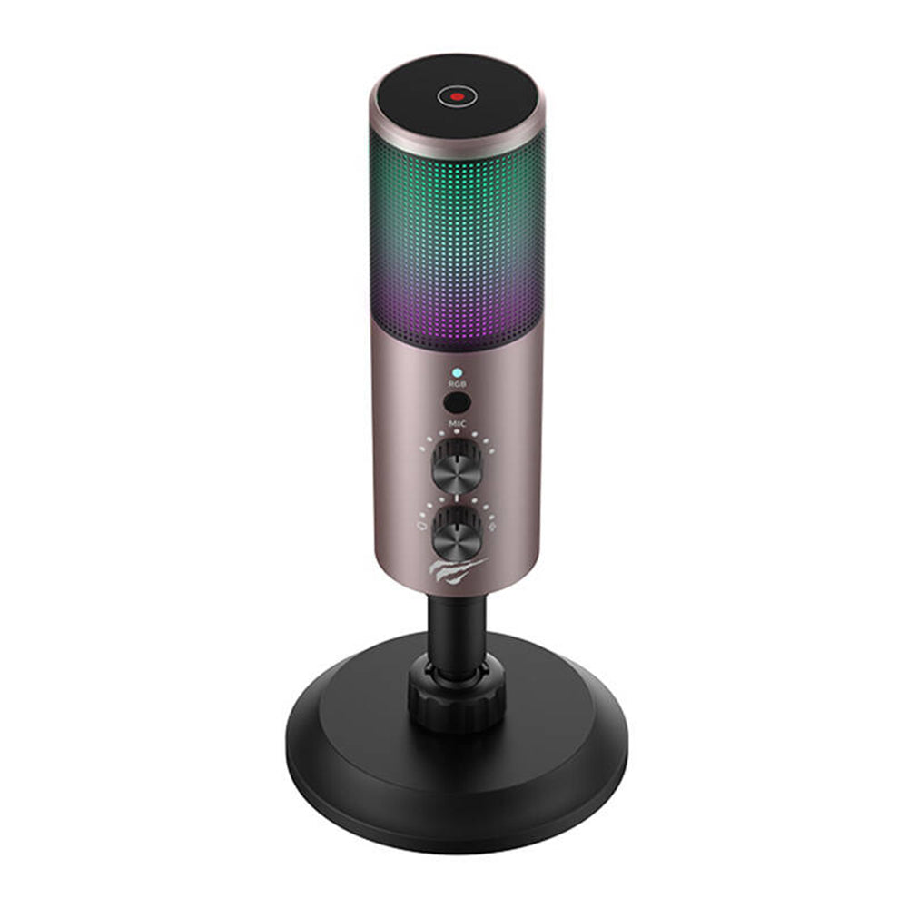Micrófono HAVIT GK61, RGB, USB-C, Gris