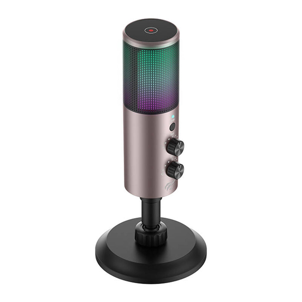 Micrófono HAVIT GK61, RGB, USB-C, Gris