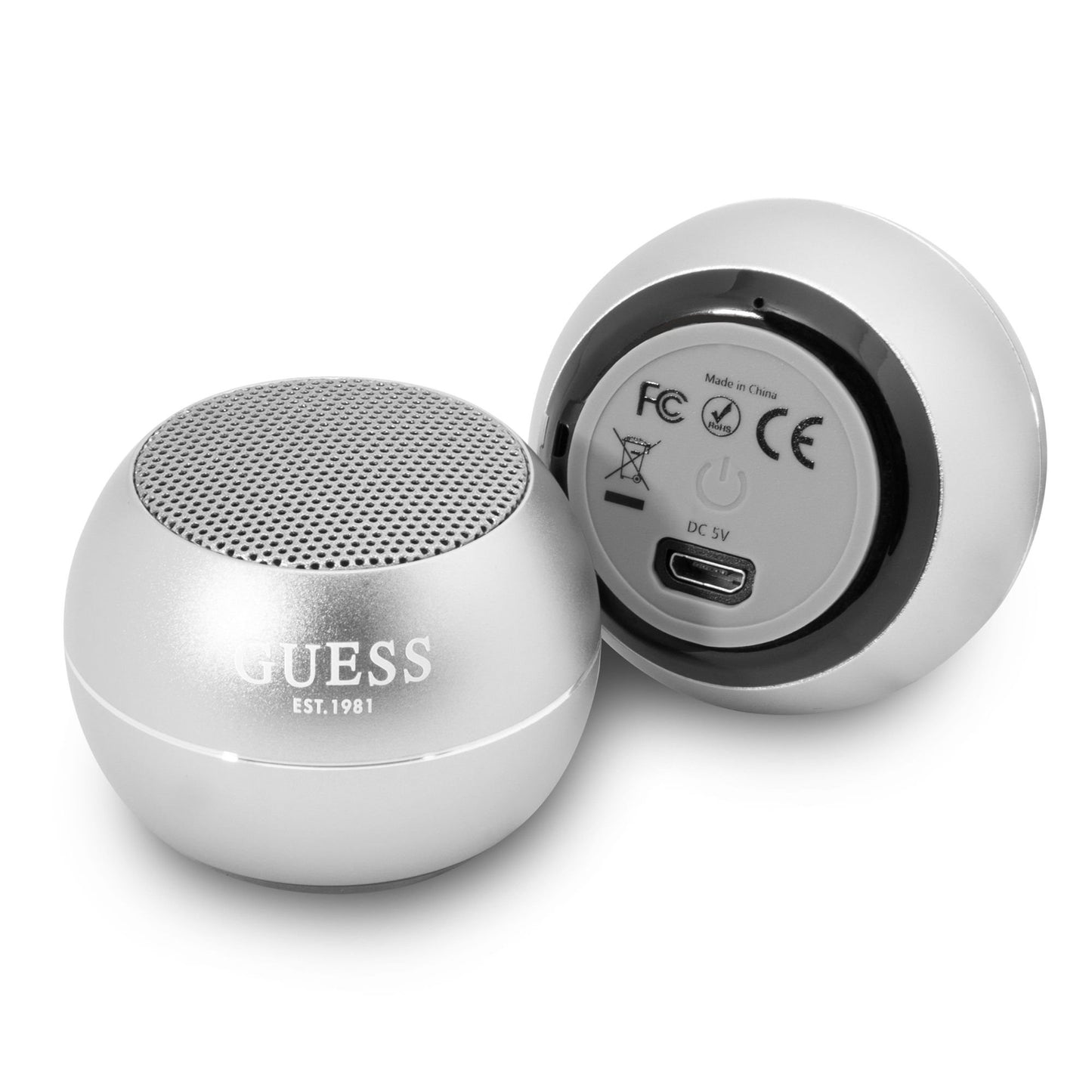 Altavoz Portátil Bluetooth Guess, 3W, Plateado