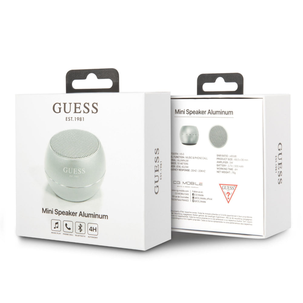 Altavoz Portátil Bluetooth Guess, 3W, Plateado