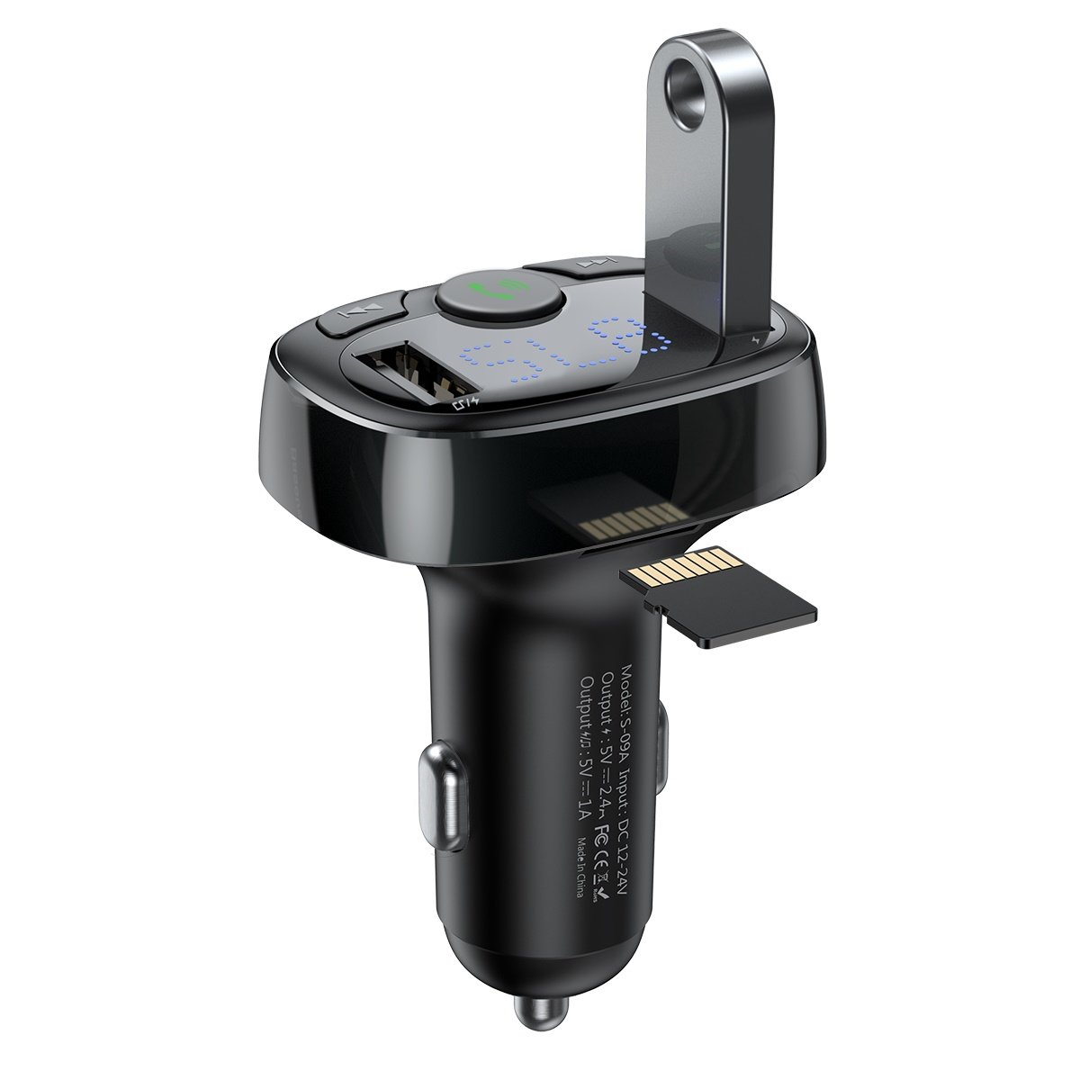 Modulador FM Bluetooth Baseus S-09A, 2 x USB-A - 1 x microSD CCMT000001