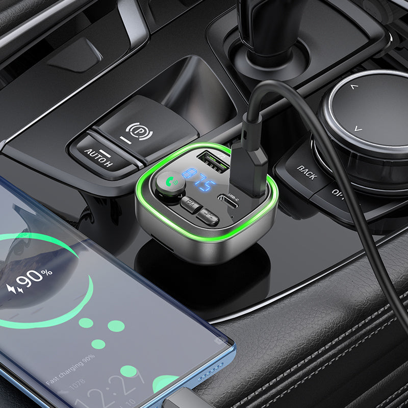 Modulador FM Bluetooth Borofone BC48, 2 x USB-A - 1 x USB-C - 1 x microSD