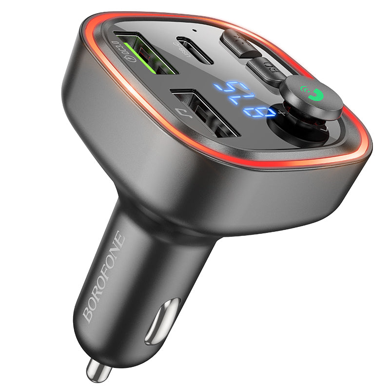 Modulador FM Bluetooth Borofone BC48, 2 x USB-A - 1 x USB-C - 1 x microSD
