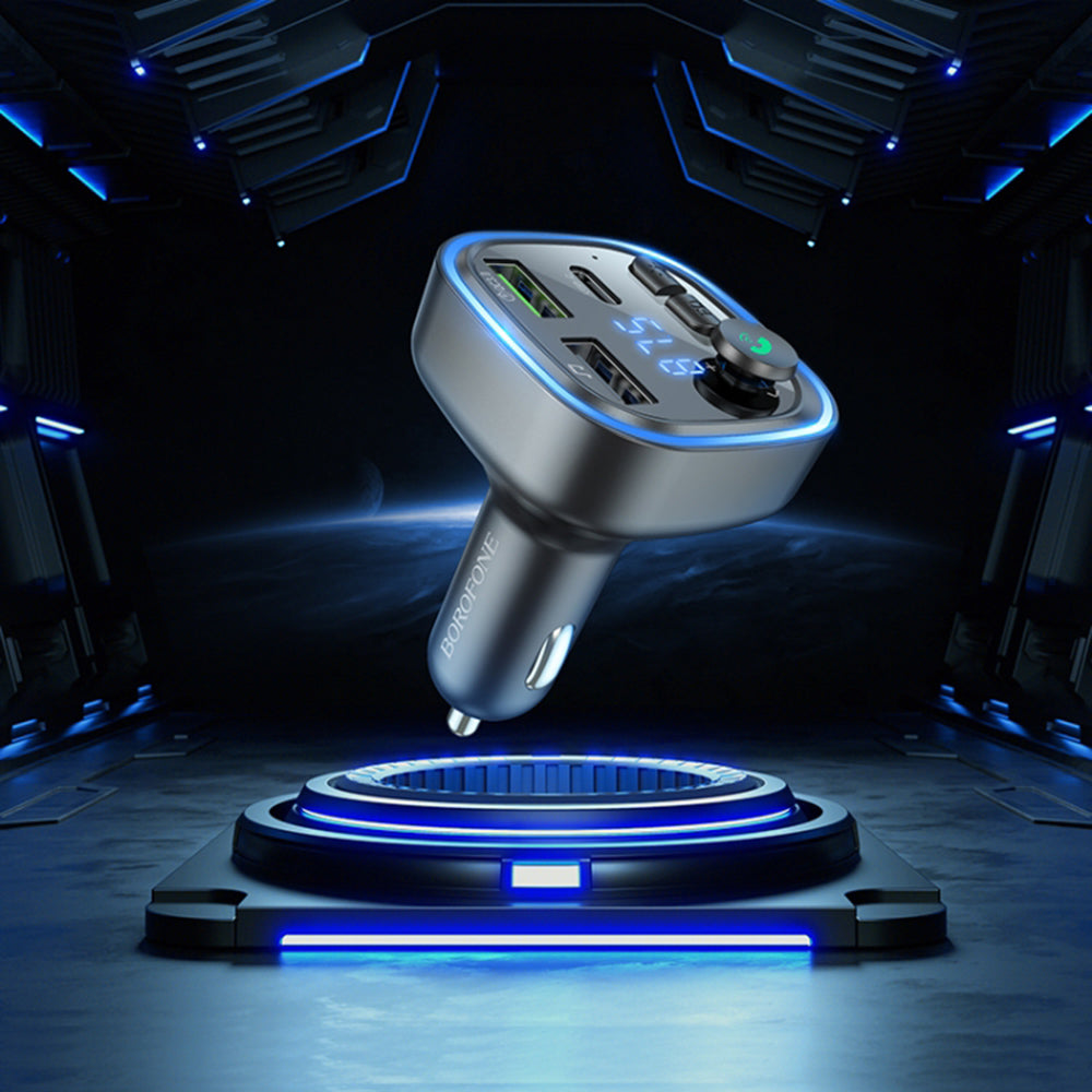 Modulador FM Bluetooth Borofone BC48, 2 x USB-A - 1 x USB-C - 1 x microSD