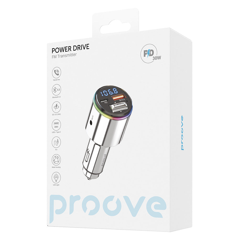 Modulador FM Bluetooth Proove, 1 x USB-A - 1 x USB-C FMPD30110006