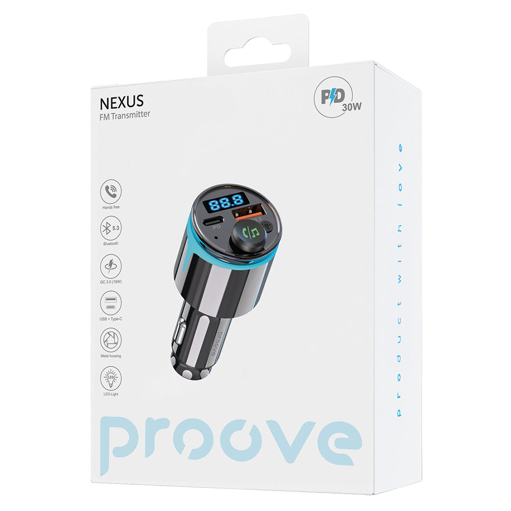 Modulador FM Bluetooth Proove, 1 x USB-A - 1 x USB-C FMNX30110001