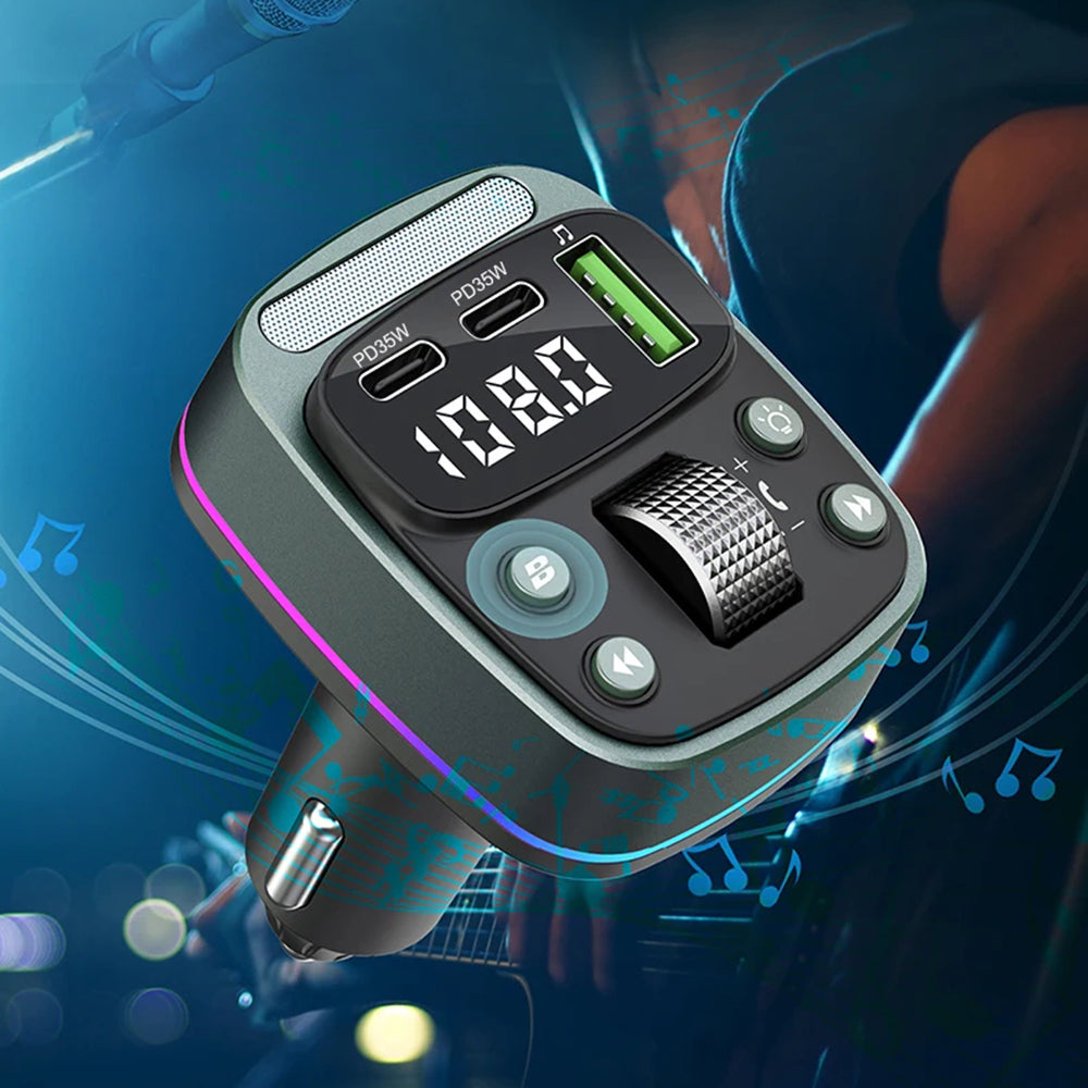 Modulador FM Bluetooth Techsuit EchoDrive, 1 x USB-A - 2 x USB-C