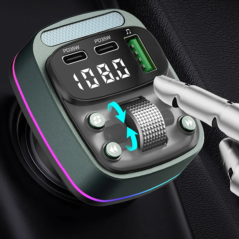 Modulador FM Bluetooth Techsuit EchoDrive, 1 x USB-A - 2 x USB-C