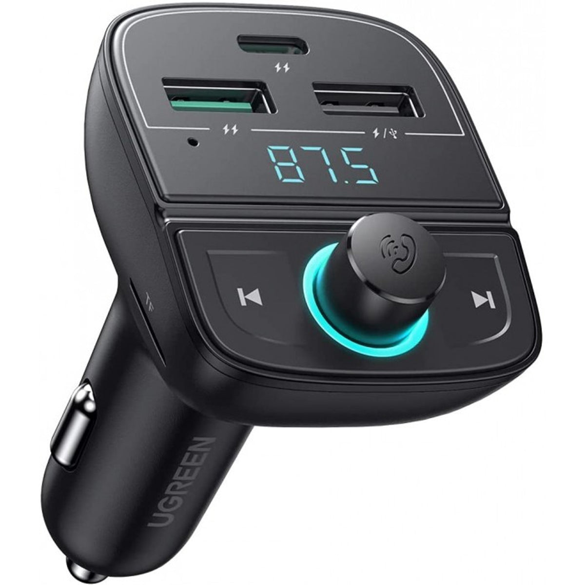 Modulador FM Bluetooth UGREEN CD229, 2 x USB-A - 1 x USB-C - 1 x microSD
