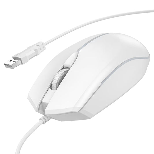 Ratón Gaming con Cable USB HOCO GM37, RGB, 2400DPI, Blanco