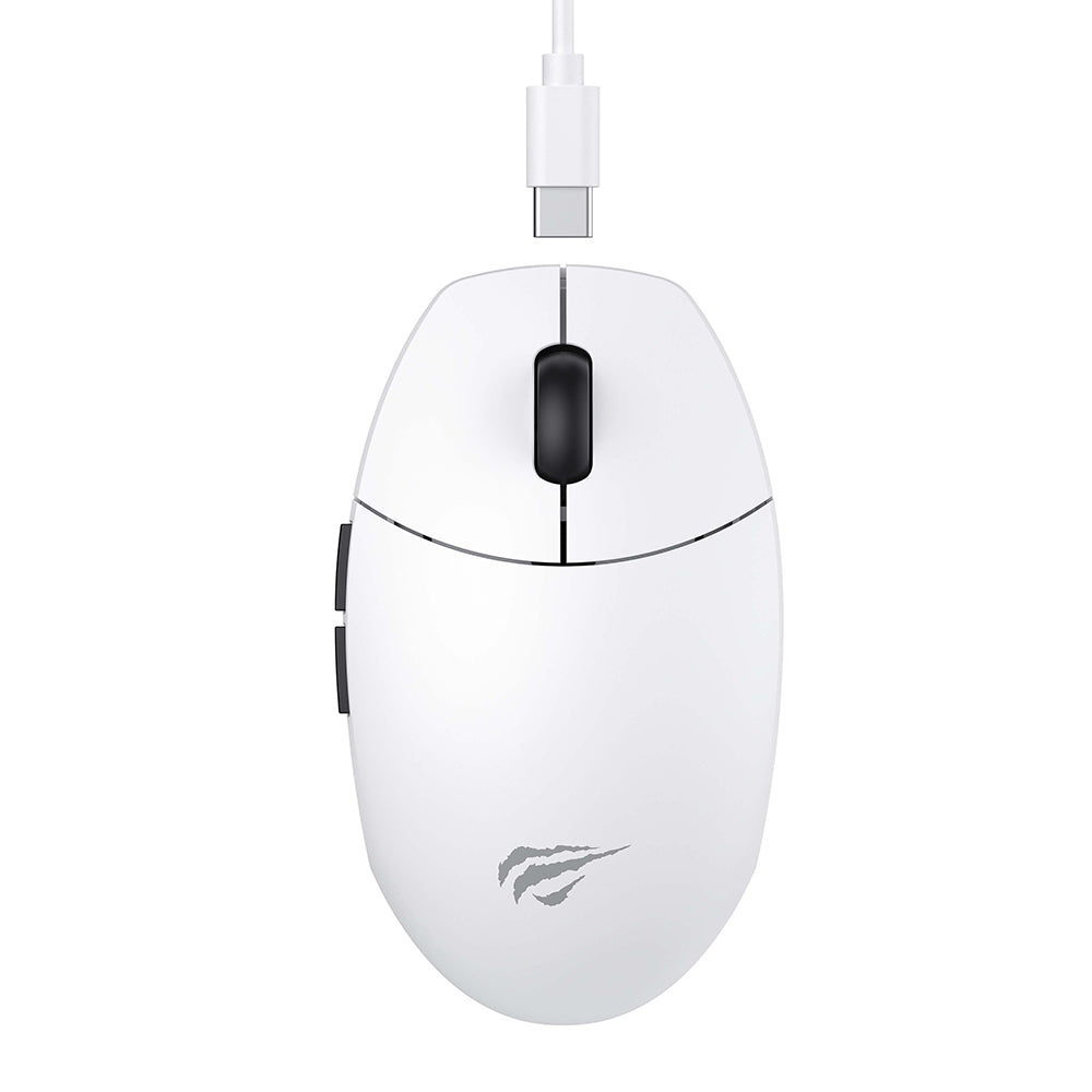 Ratón Gaming Inalámbrico HAVIT MS1039W, 800DPI - 7400DPI, Wi-Fi / Cableado, Blanco