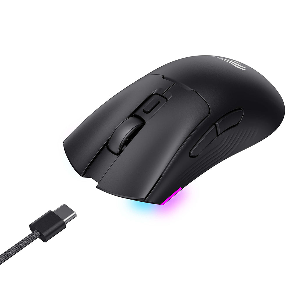 Mouse Gaming Inalámbrico HAVIT MS966WB, 800DPI - 10000DPI, BT / Wi-Fi / Cableado, Negro