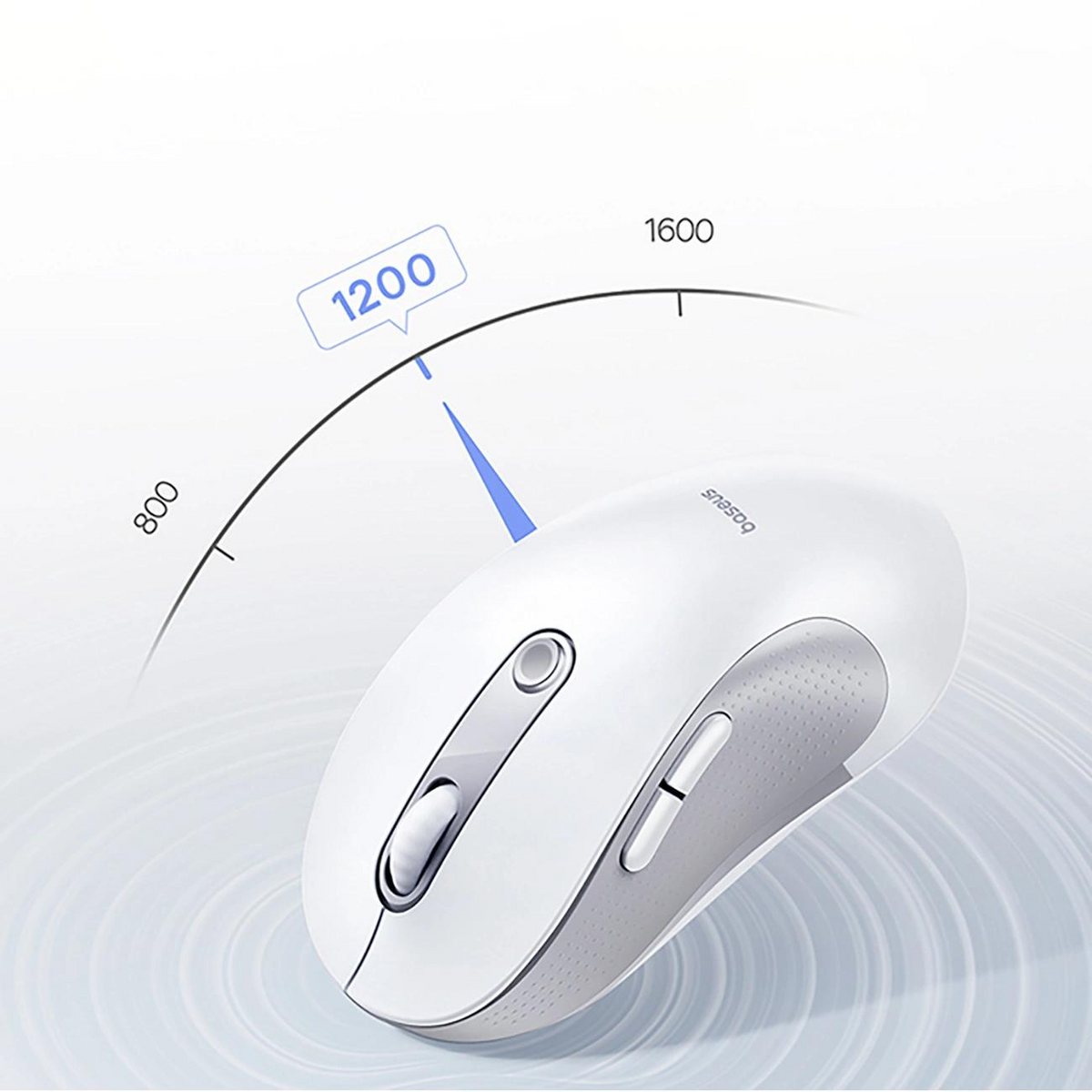 Ratón Inalámbrico Baseus F02, 4000DPI, BT / Wi-Fi, Blanco B0203202