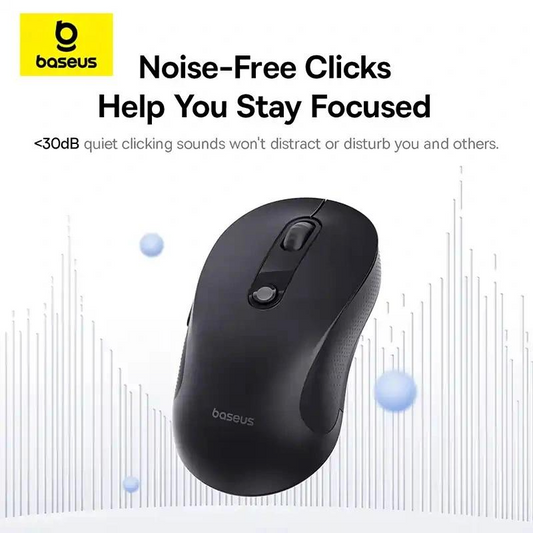 Mouse Wireless Baseus F02, 1600DPI, BT / Wi-Fi, Negro B0203203