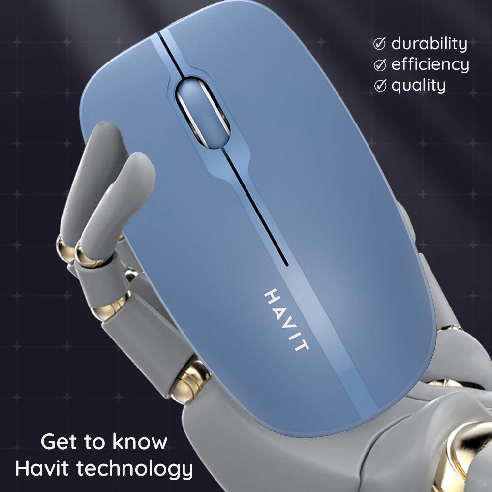 Ratón Inalámbrico HAVIT MS53WB, 1600DPI, Azul