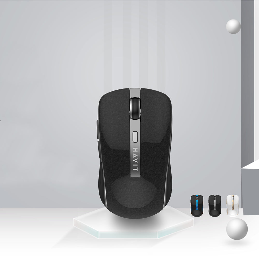 Mouse inalámbrico HAVIT MS951GT, 1000DPI - 1600DPI, Blanco Dorado