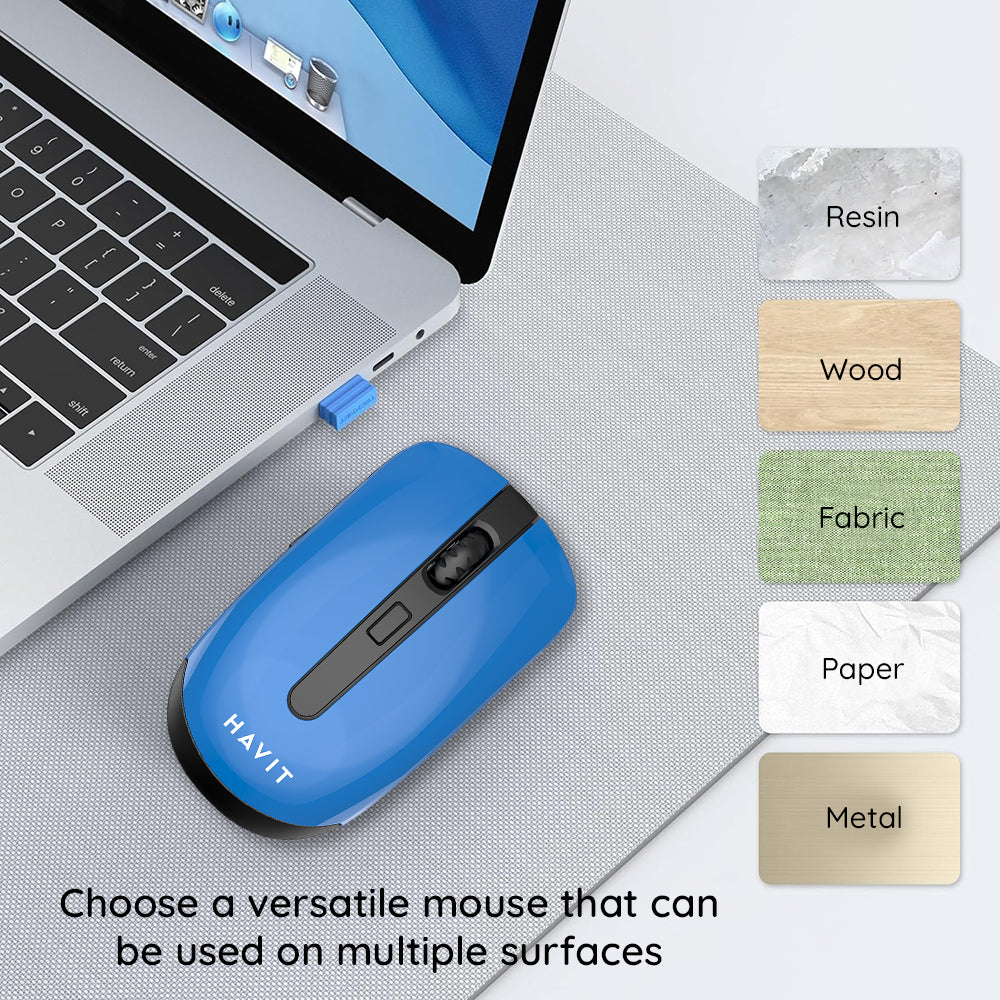 Mouse inalámbrico HAVIT MS989GT, 800DPI - 1600DPI, Negro Rojo