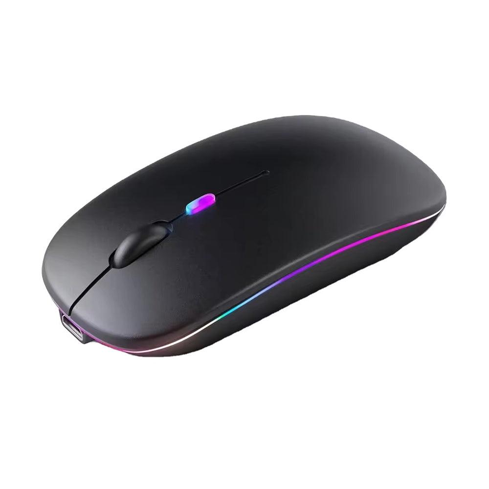Mouse inalámbrico Techsuit M1, RGB, 1600DPI, BT / Wi-Fi, Negro
