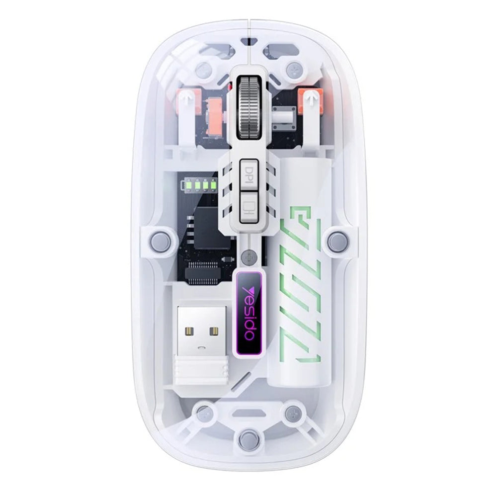 Ratón Inalámbrico Yesido KB29, 800DPI - 1600DPI, BT / Wi-Fi, Blanco