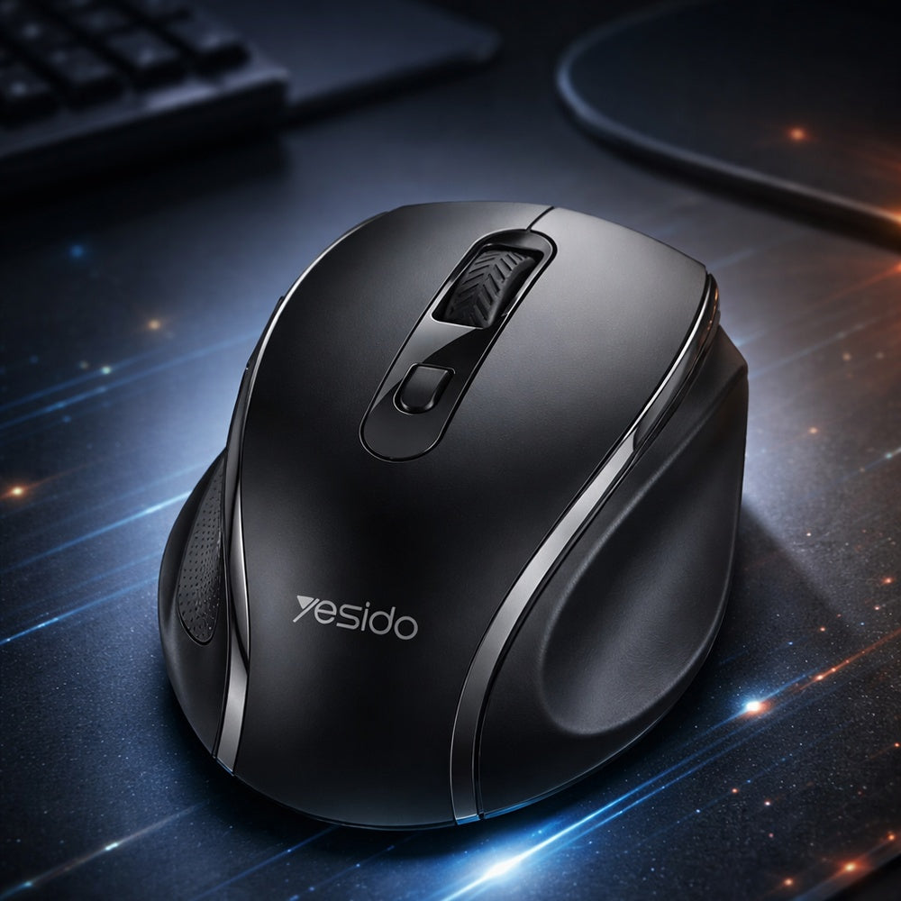 Ratón Inalámbrico Yesido KB45, 800DPI - 1600DPI, Negro