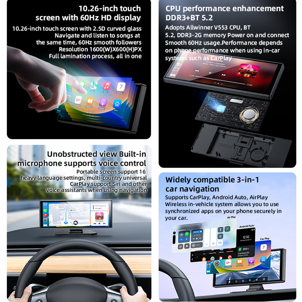 Navegación Auto Yesido KM19, Wi-Fi, 10.26 pulgadas
