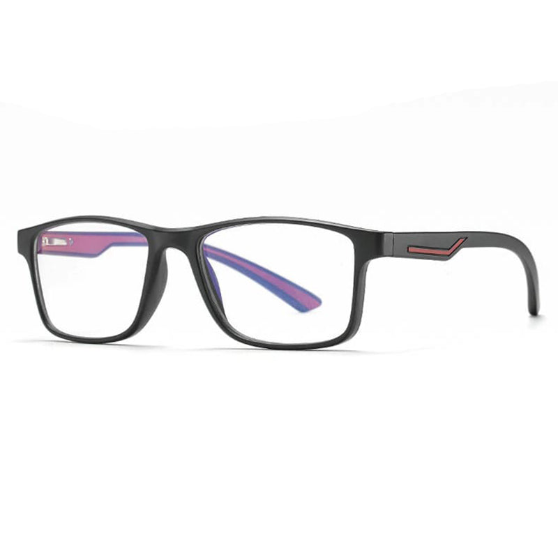 Gafas de Computadora para Hombre Techsuit F2388, Anti Luz Azul, Negro Rojo