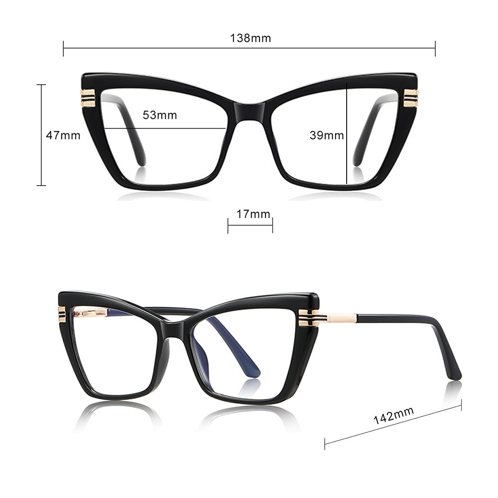 Gafas de Ordenador para Mujer Techsuit 2263, Anti-Luz Azul, Negras