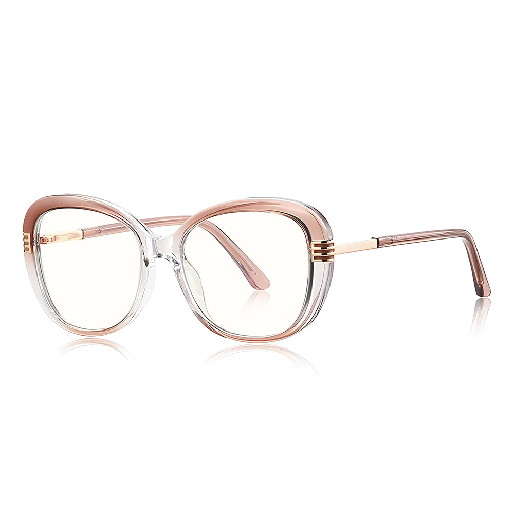 Gafas de Ordenador para Mujer Techsuit 2265, Anti-Luz Azul, Marrón Claro