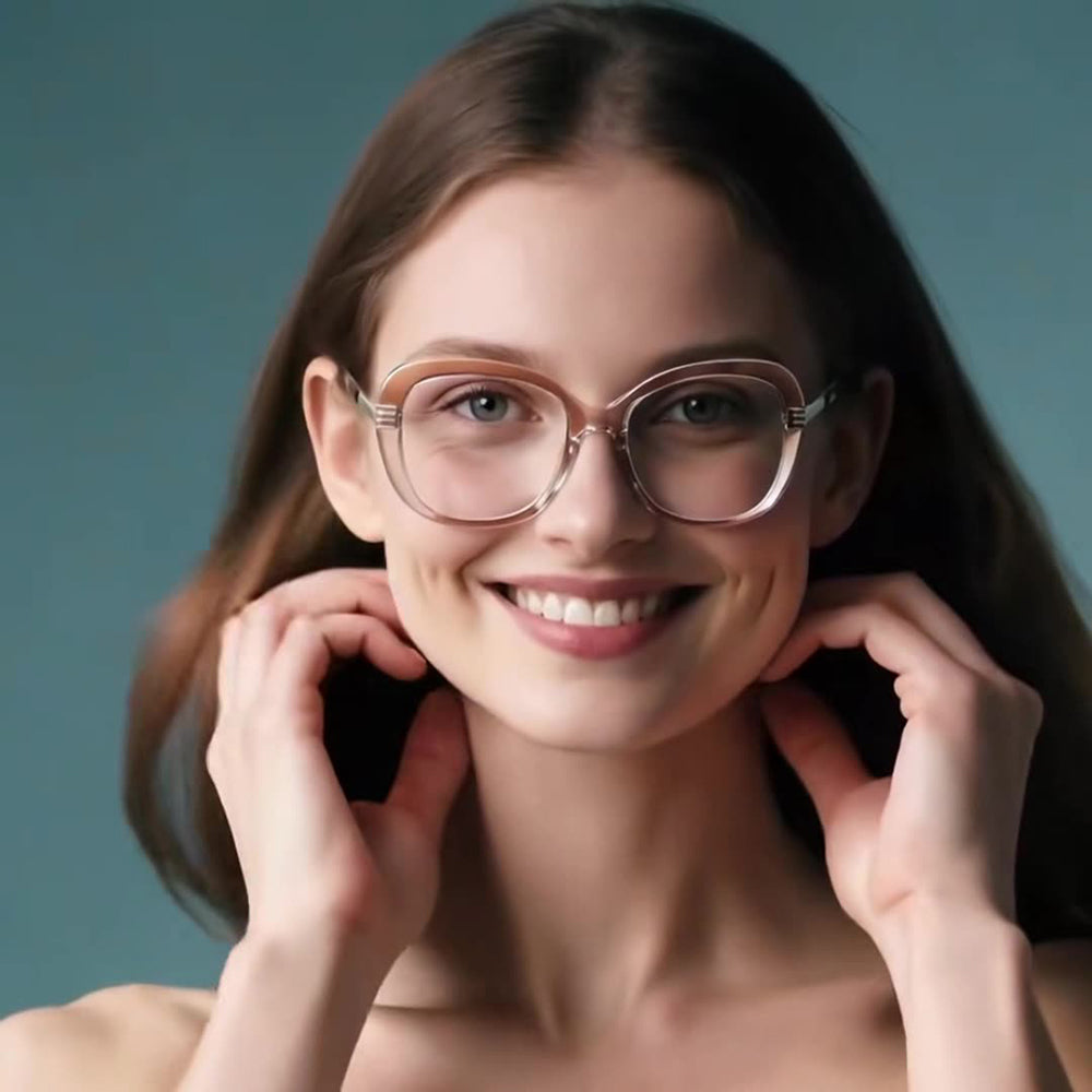Gafas de Ordenador para Mujer Techsuit 2265, Anti-Luz Azul, Marrón Claro