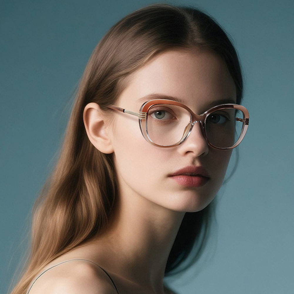 Gafas de Ordenador para Mujer Techsuit 2265, Anti-Luz Azul, Marrón Claro
