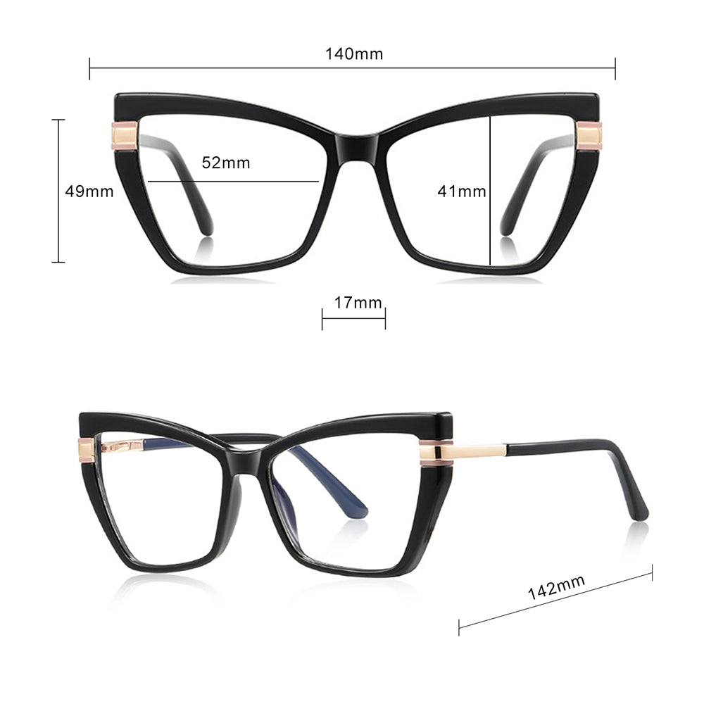 Gafas de Ordenador para Mujer Techsuit 2269, Anti-Luz Azul, Negras