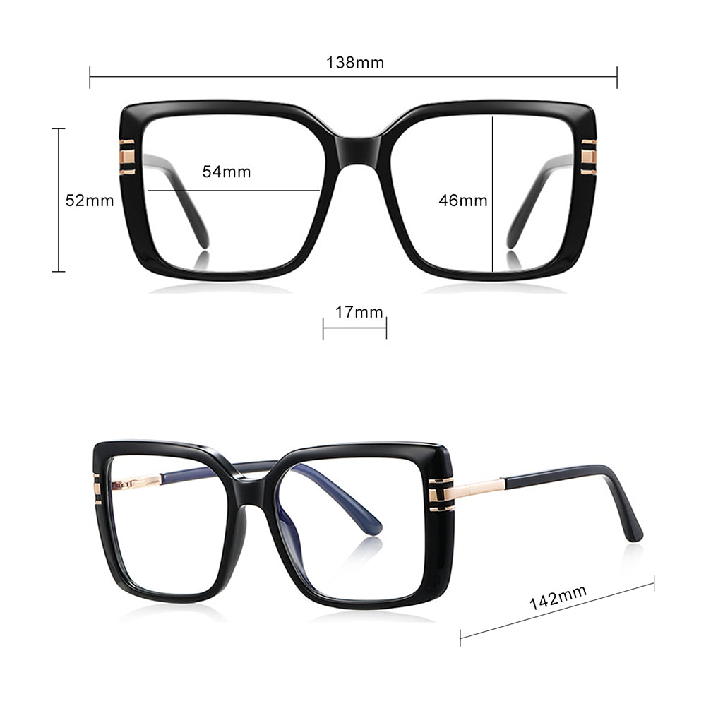 Gafas de Ordenador para Mujer Techsuit 2270, Anti-Luz Azul, Negras