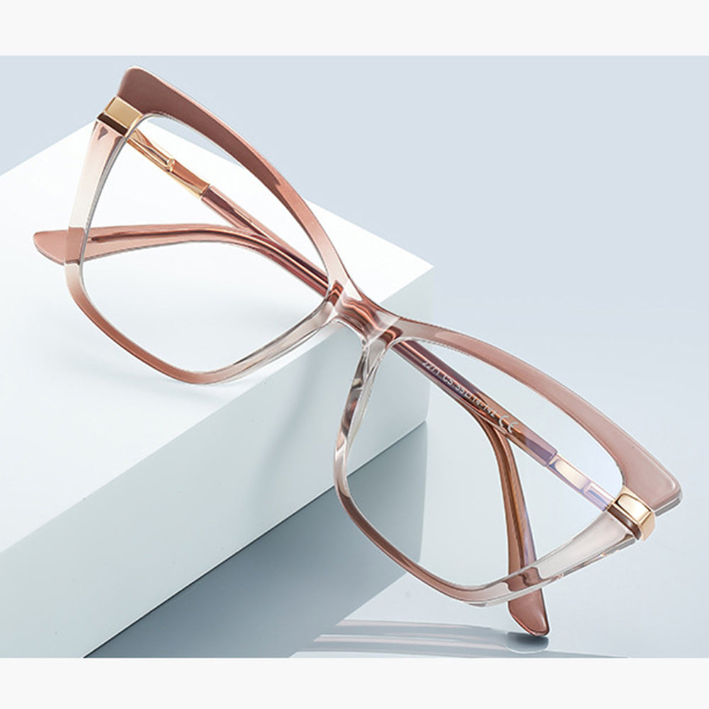 Gafas de Ordenador para Mujer Techsuit 2271, Anti-Luz Azul, Marrón Claro