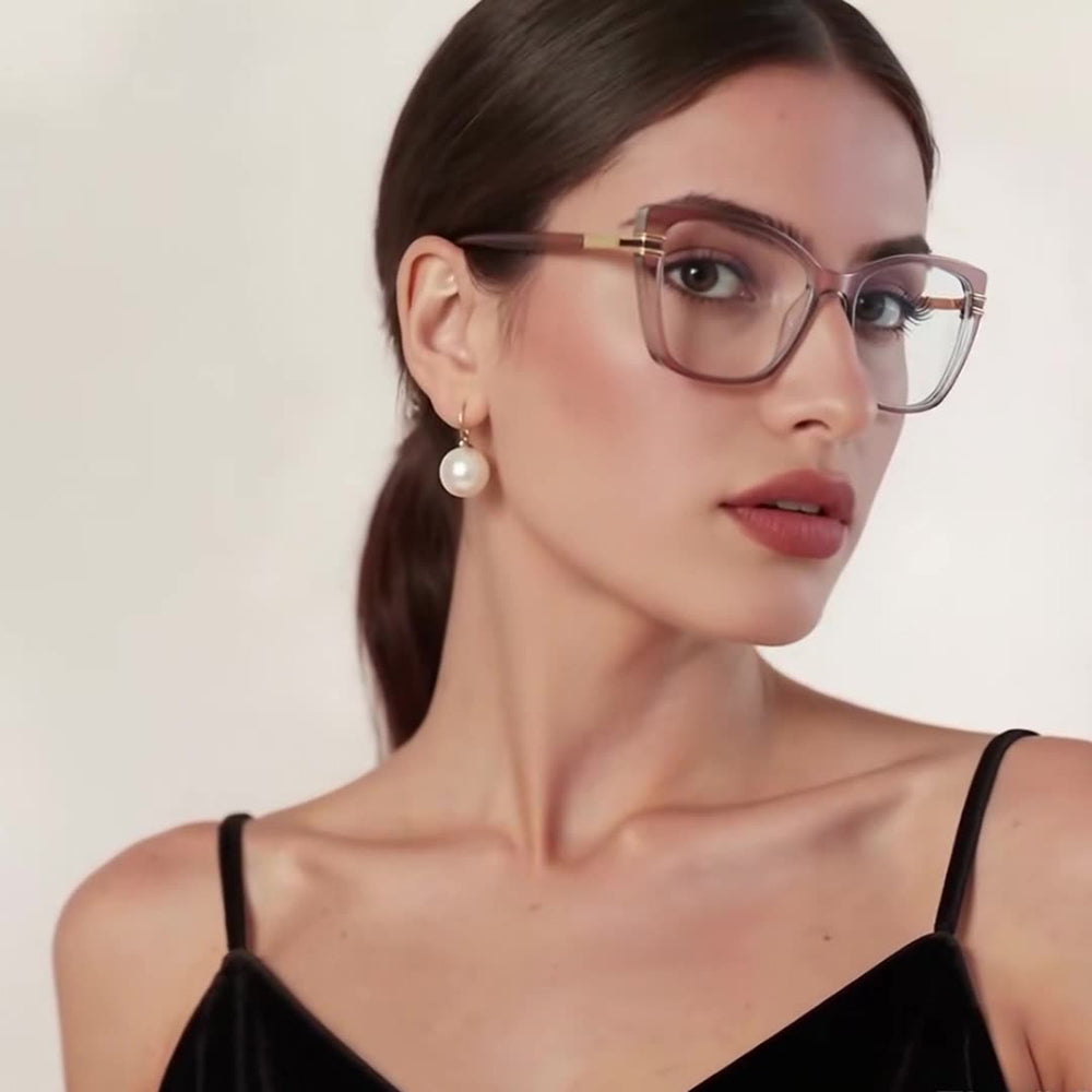 Gafas de Ordenador para Mujer Techsuit 2273, Anti-Luz Azul, Marrón Claro