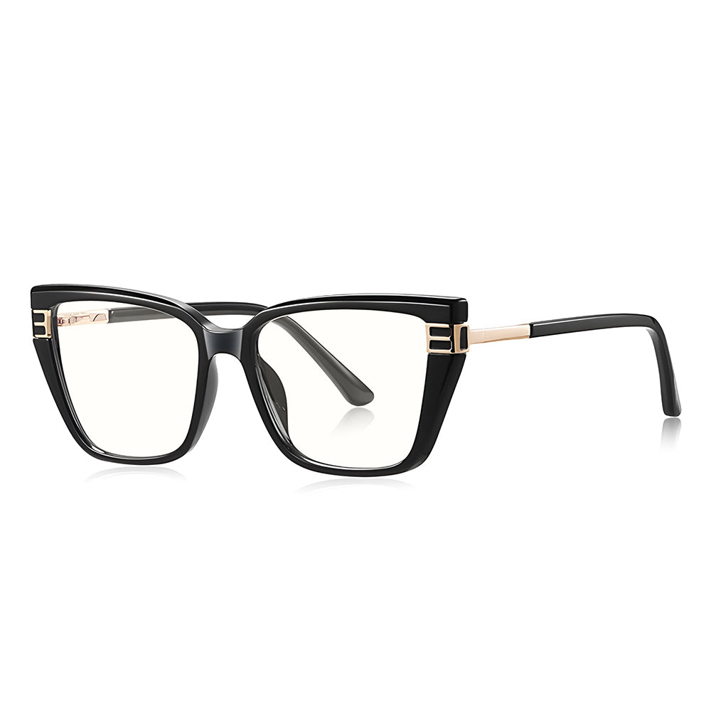 Gafas de Ordenador para Mujer Techsuit 2275, Anti-Luz Azul, Negras Doradas