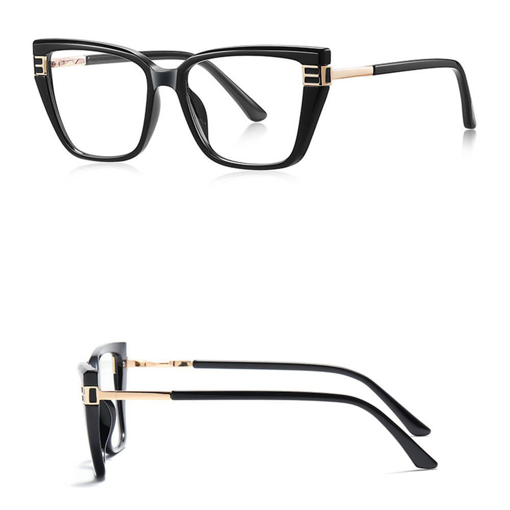 Gafas de Ordenador para Mujer Techsuit 2275, Anti-Luz Azul, Negras Doradas