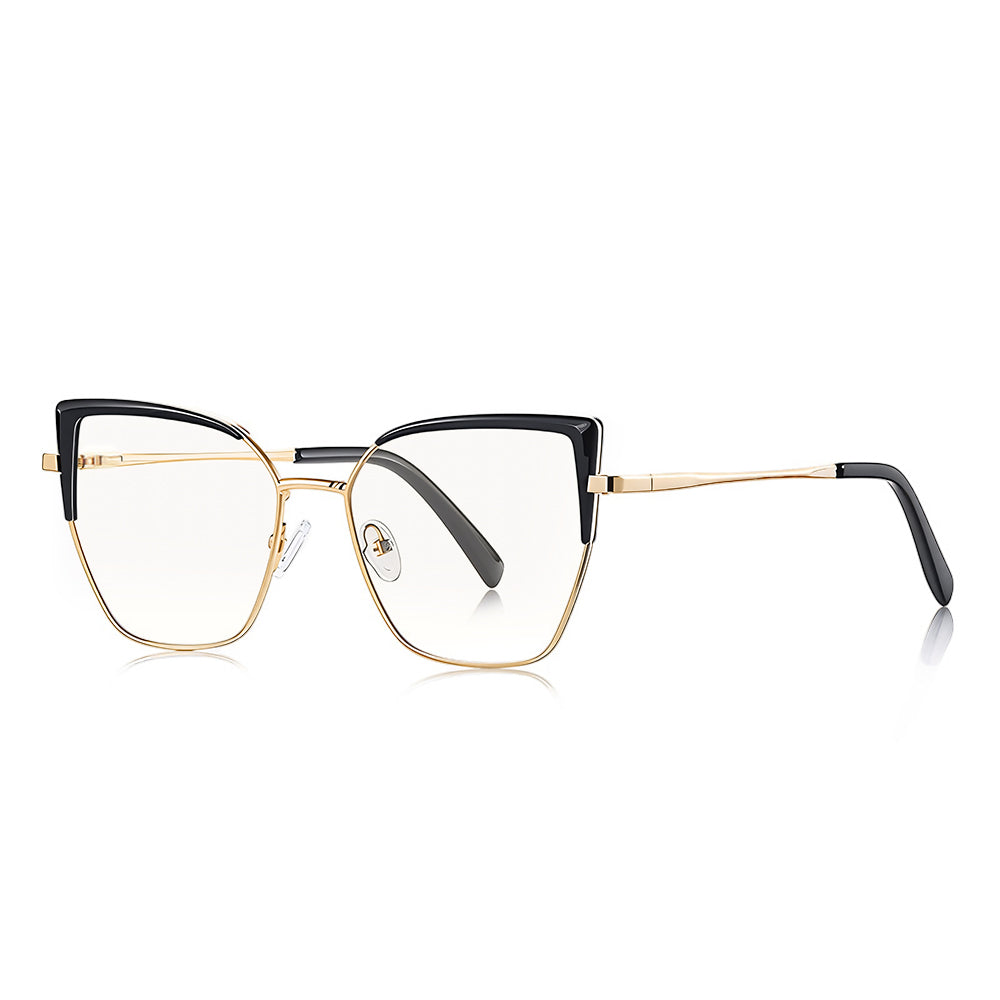 Gafas de Ordenador para Mujer Techsuit 3156, Anti-Luz Azul, Negras Doradas
