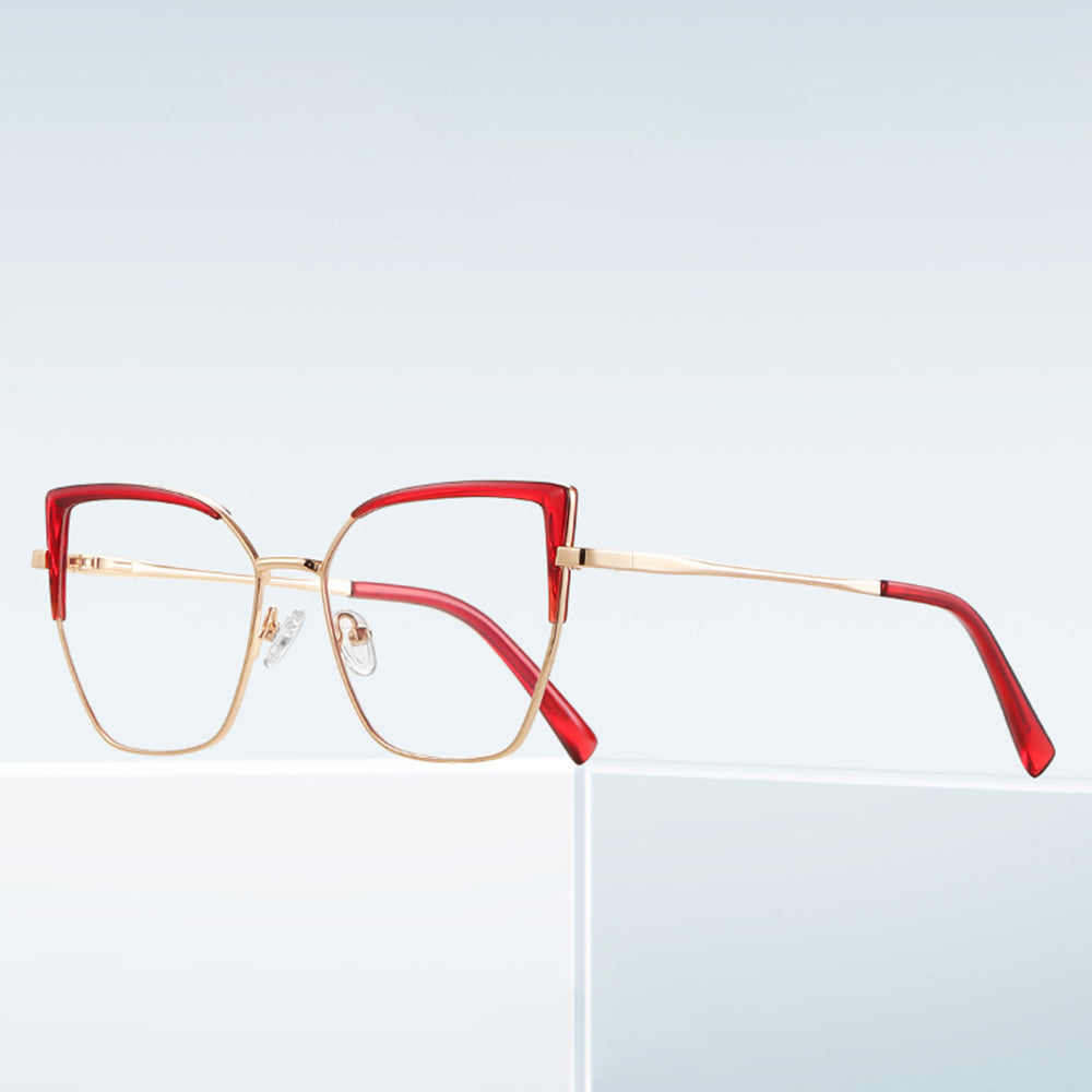 Gafas de Ordenador para Mujer Techsuit 3156, Anti-Luz Azul, Negras Doradas
