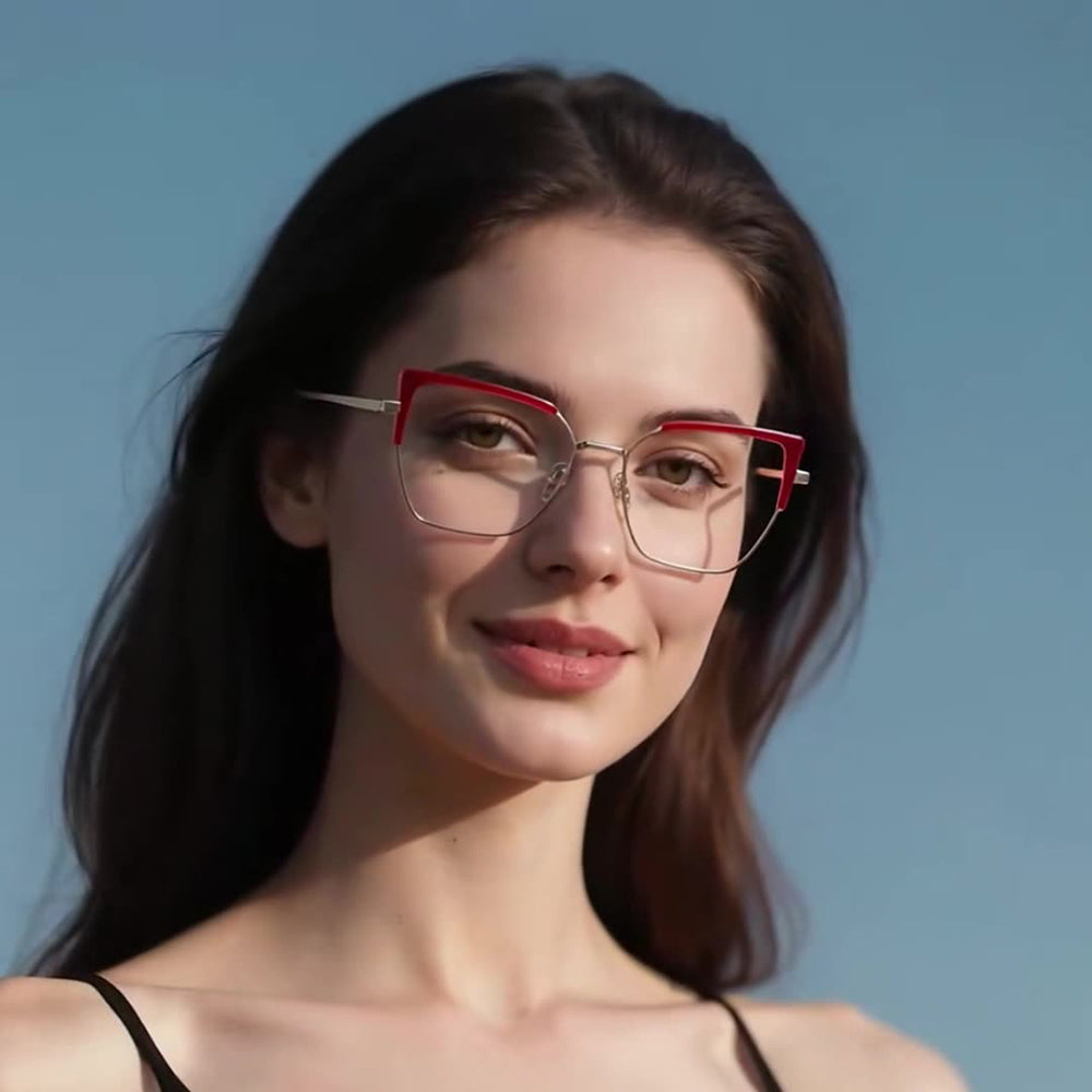 Gafas de Ordenador para Mujer Techsuit 3156, Anti-Luz Azul, Negras Doradas