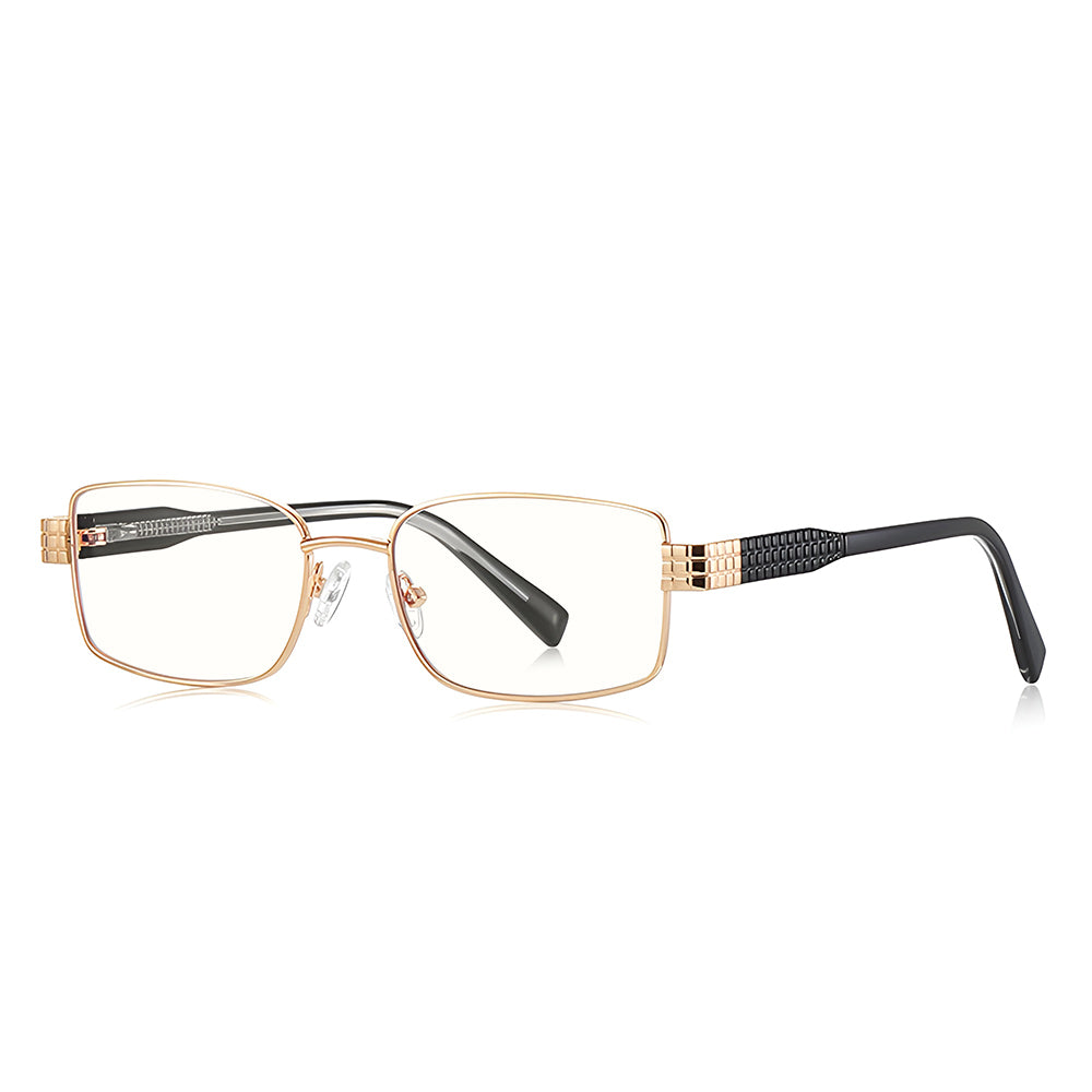 Gafas de Ordenador para Mujer Techsuit 3163, Anti-Luz Azul, Negras Doradas