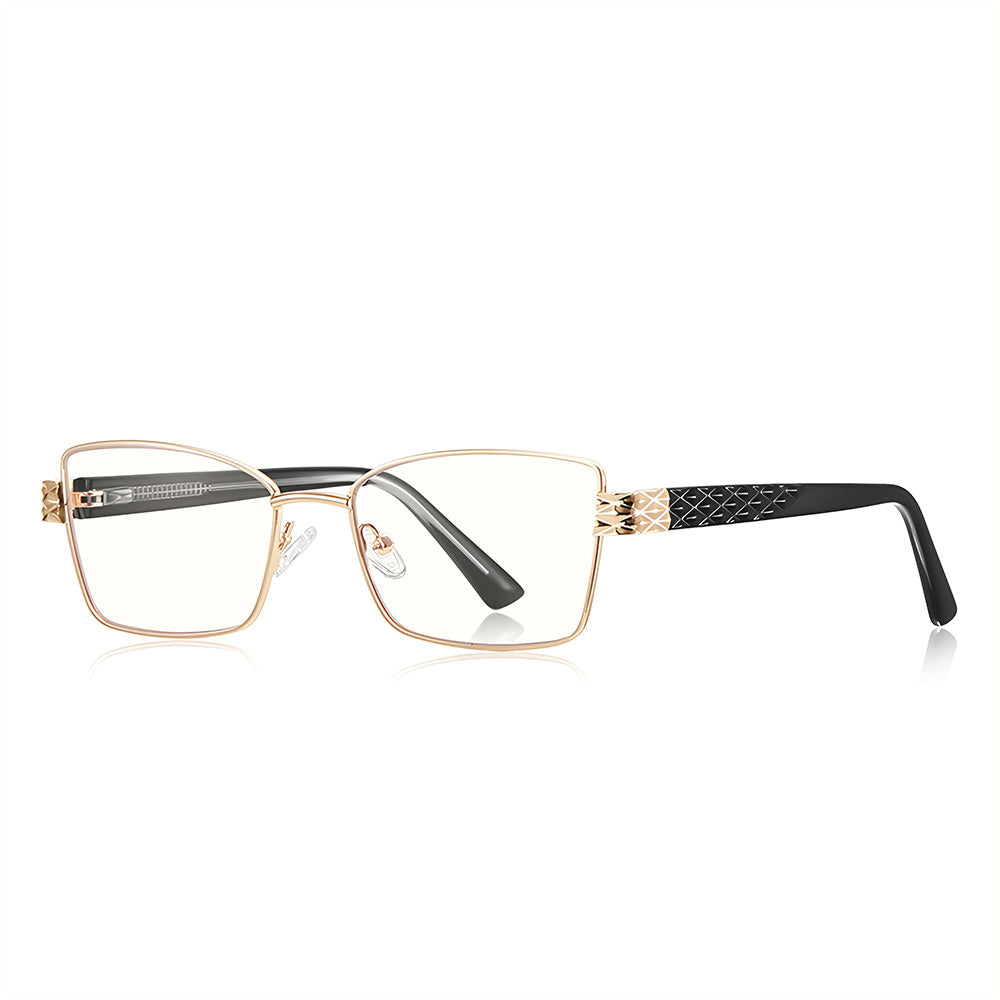Gafas de Ordenador para Mujer Techsuit 3171, Anti-Luz Azul, Negras Doradas