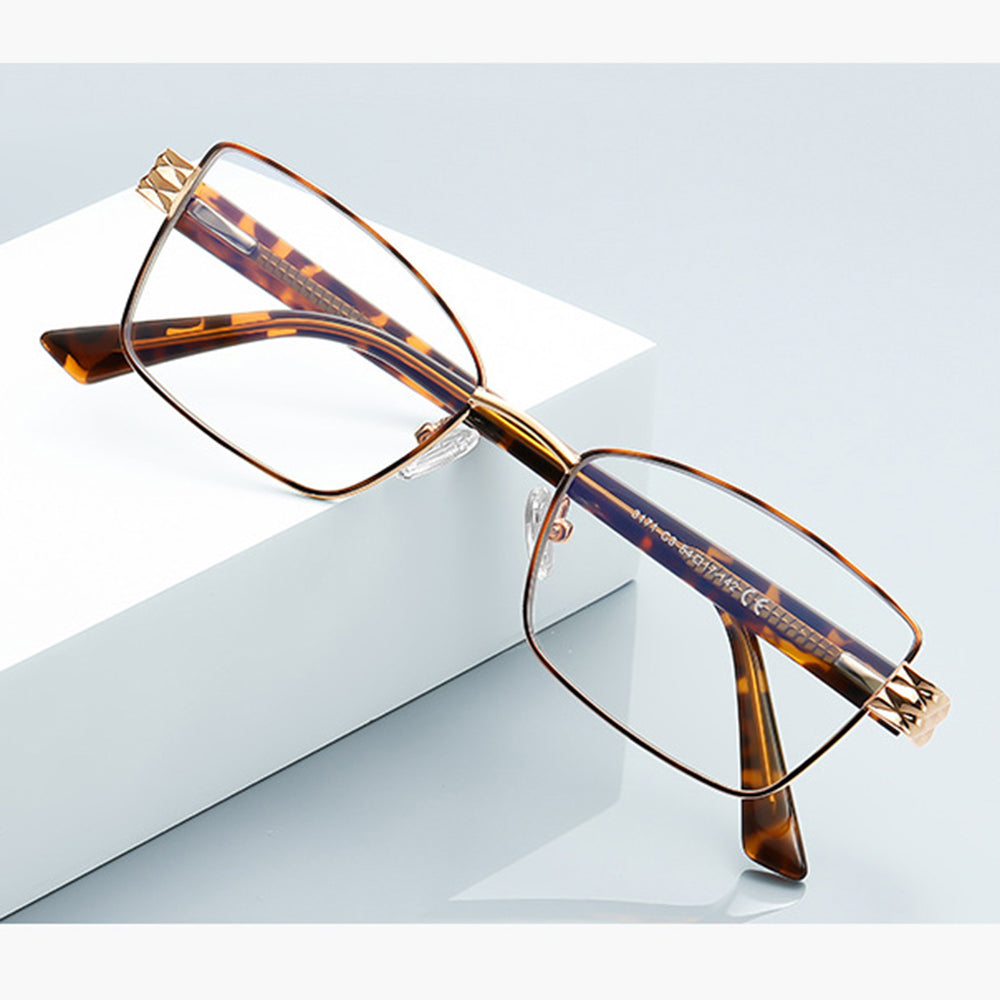 Gafas de Ordenador para Mujer Techsuit 3171, Anti-Luz Azul, Negras Doradas