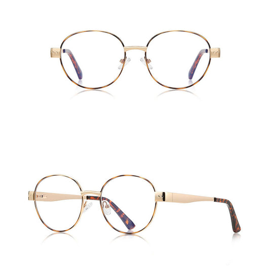Gafas de Computadora para Mujer Techsuit 3175, Anti Luz Azul, Doradas con Estampado