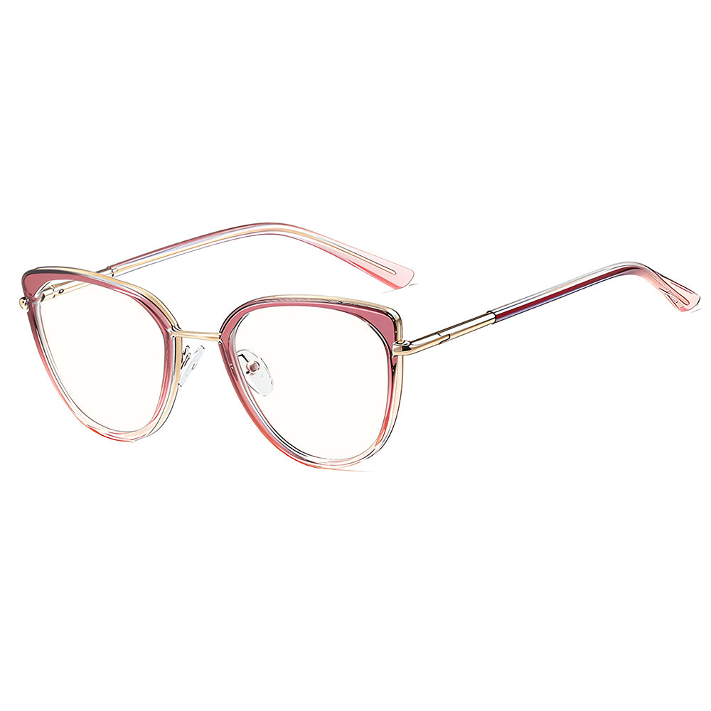 Gafas de Ordenador para Mujer Techsuit 82290, Anti-Luz Azul, Doradas Rosas
