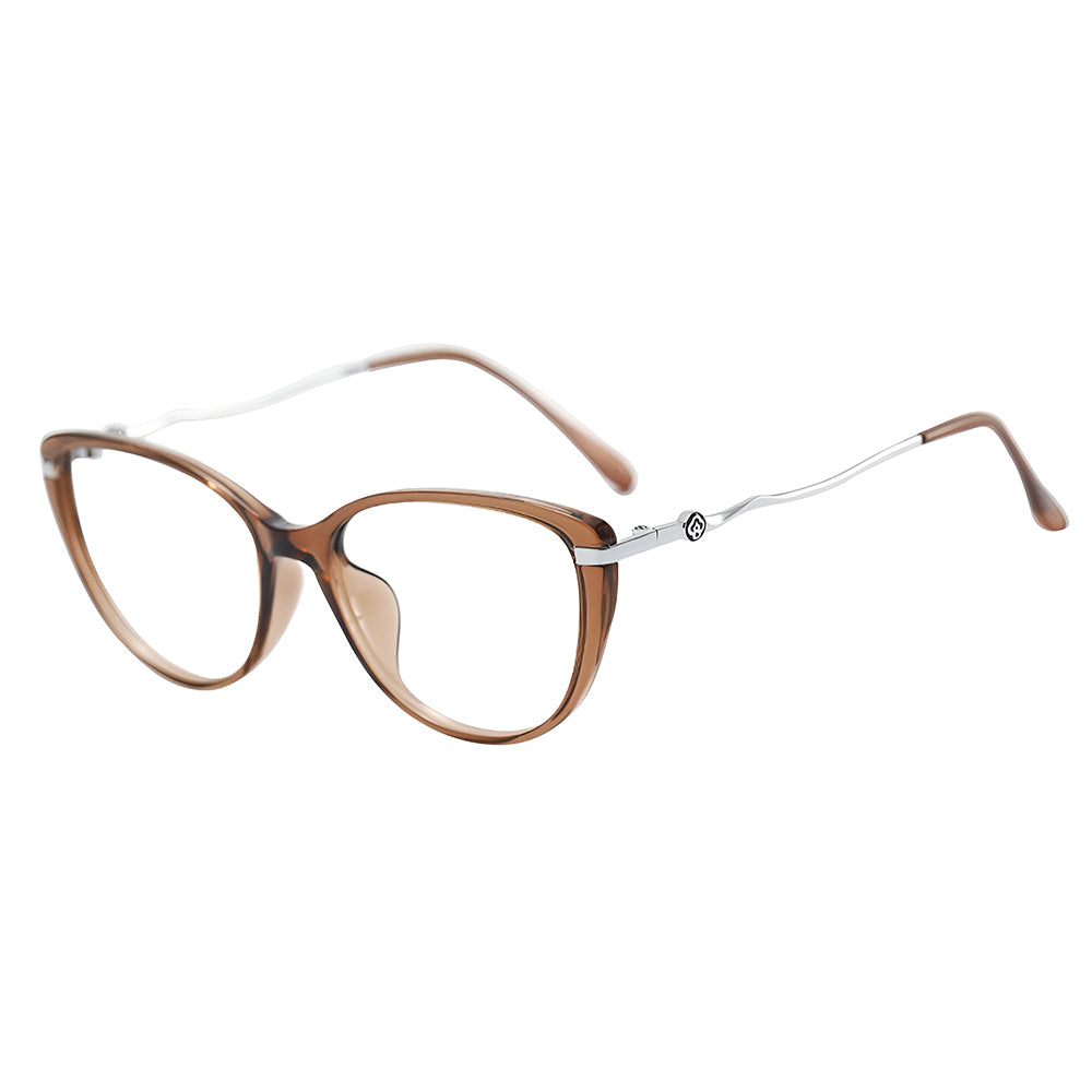 Gafas de Ordenador para Mujer Techsuit 86162, Anti-Luz Azul, Marrón Plateado