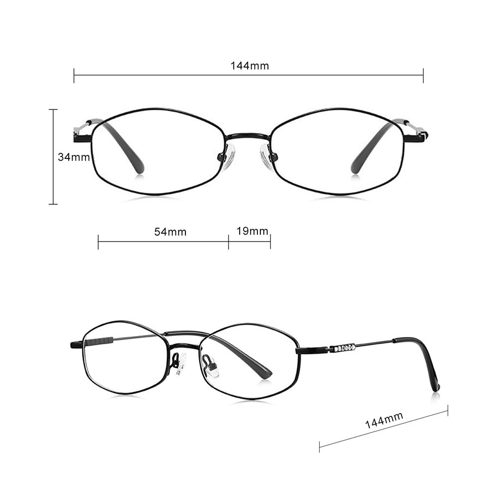 Gafas de ordenador para mujer Techsuit LS501, anti luz azul, negras